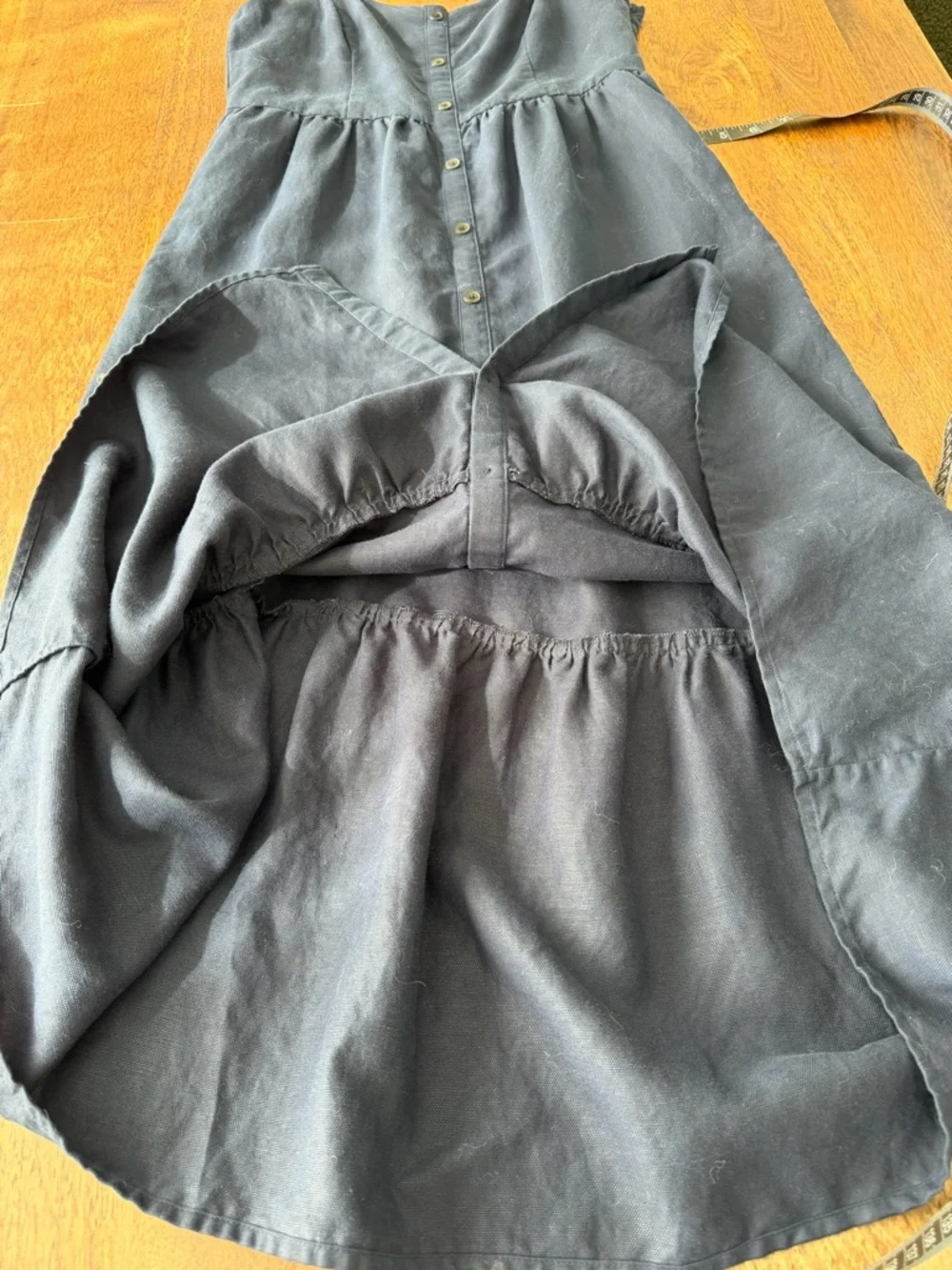 Frank And Oak Navy Tencel Linen Blend Button-Down Midi Dress S - Picture 8 of 11